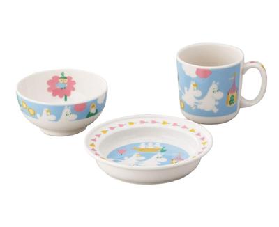 Yamaka Shoten MOOMIN Servisesett Mikrobølgeovn- og Oppvaskmaskinsikker Moomin Nordic Day Bryllup Laget i "Baby & Barn" 3-delt (Gaveeske), Sikker, Varer,