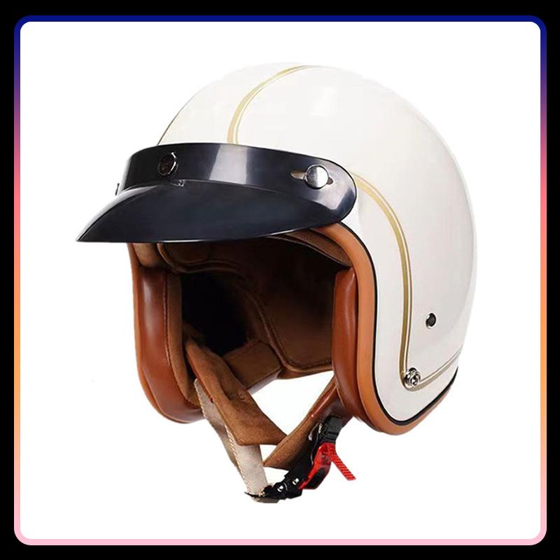 Men's Open Face Motorcycle Helmets Retro Jet Moto Helmet for Motorbike Scooter Cruiser Moped Woman Open Half Helmet DOT Approved