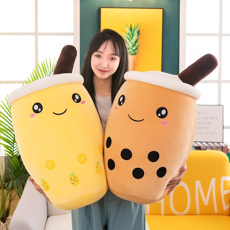 Milk Tea Cup Plush Toy Creative Fruit Milk Tea Doll Large Cartoon Sleeping Pillow Exchange Gift