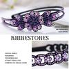 Purple Rhinestone Headbands for Women Crystal Floral Bejeweled Hairbands Double Row Non-Slip Hair Hoop (A-purple)