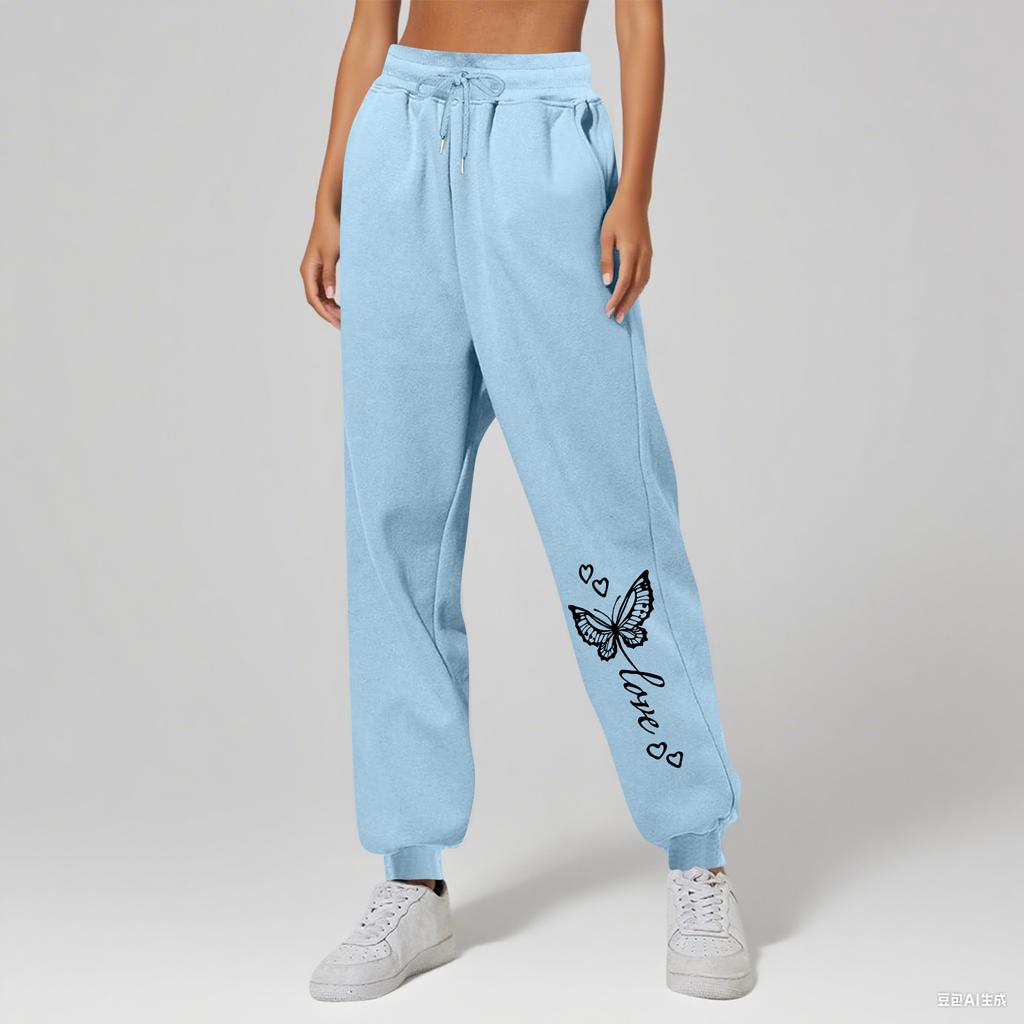 Ladies' Printed Unisex Casual Pocket Drawstring  Pants