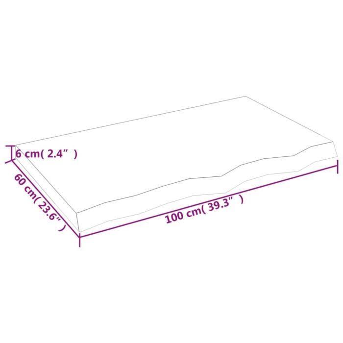 VidaXL Étagère murale 100x60x6 cm bois de chêne massif non traité 363571