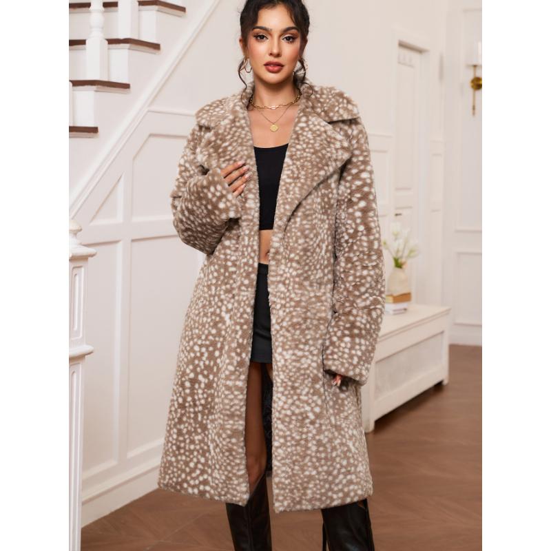 Women's Faux Fur Coat Luxury Open Front Overcoat Outwear Fluffy Winter Warm Parka Long Jackets Cardigan Long Sleeve Lapel Collar Coats for Women