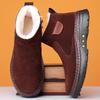 Men's Winter Fleece-Lined Snow Boots with Thick Sole, Non-Slip, Zipper, Cold Protection