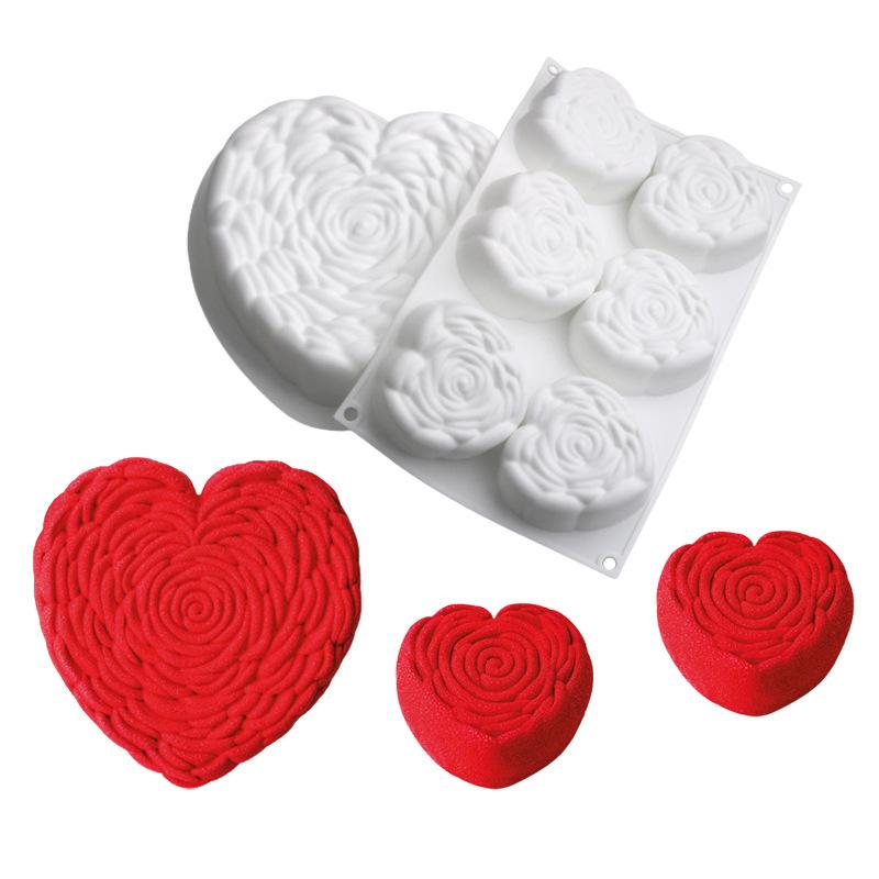 Rose Shape Silicone Cake Mold Mousse Pastry Valentine'S Day Party Dessert Decor