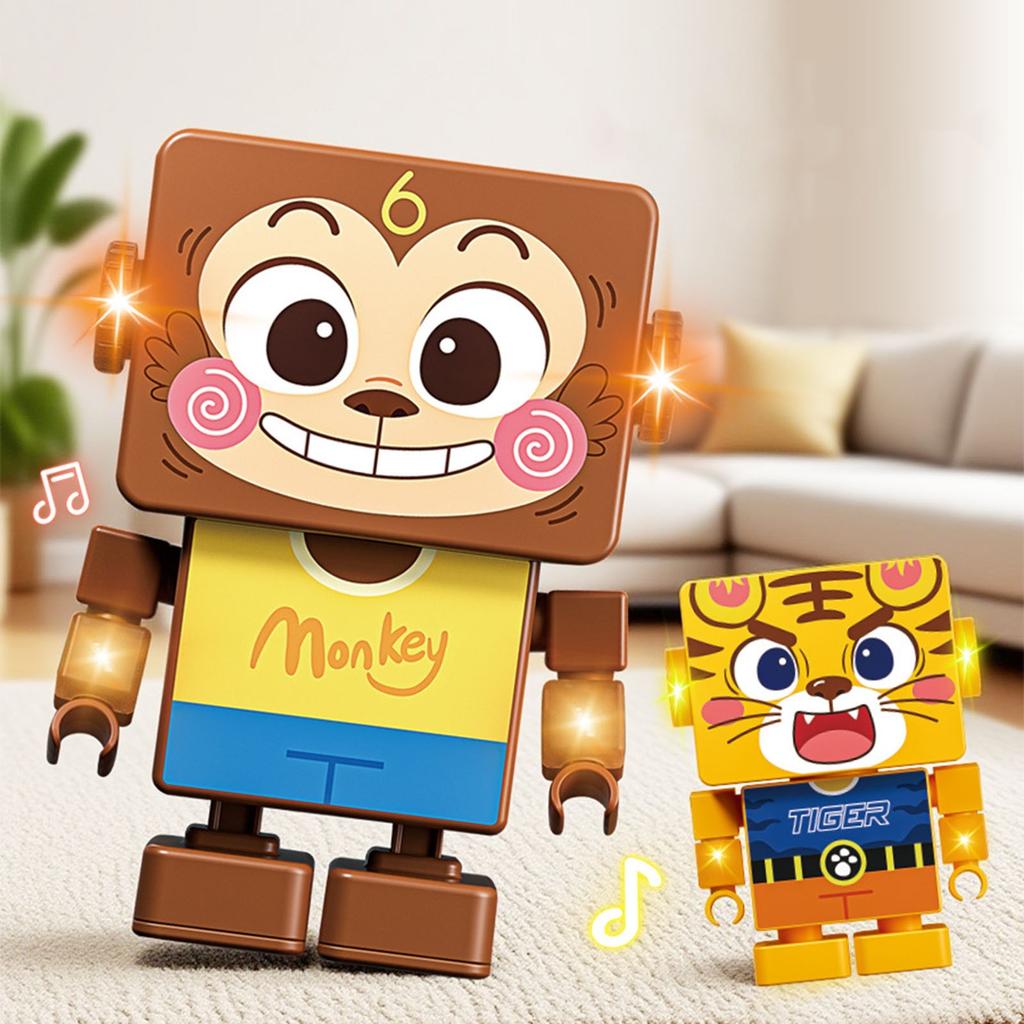 Electric Dancing , Small Monkeys, Robots, Lights, Music, Dazzling Dance Dolls, Toys