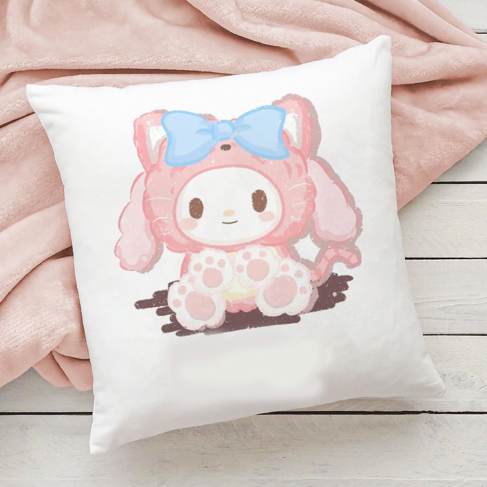 2026 New Cute Sanrio Cartoon Kuromi Doublesided Printed Square Bedroom Childrens Cushion Cover Sofa Waist Cushion Cover