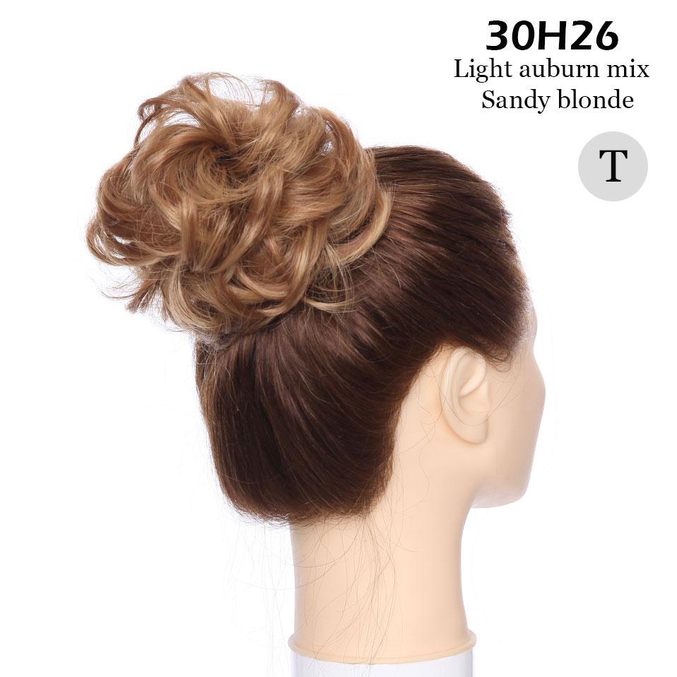S-noilite Synthetic Elastic Band With Hair Curly Chignon Hair Women Drawstring Ponytail Hairpieces Black Brown Blonde Hairpiece