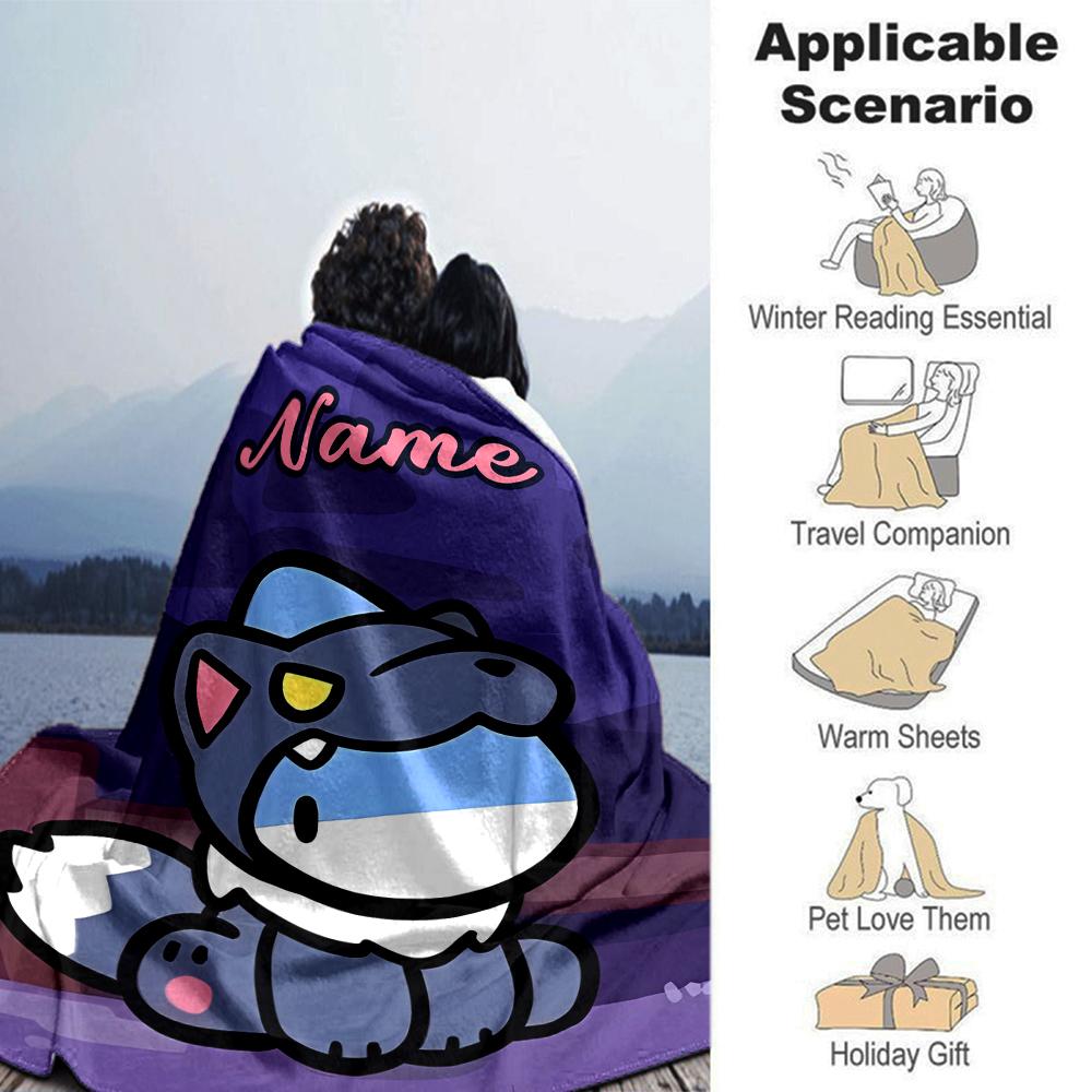 Customiz Name Personality Jeff the Land Shark Blanket Soft &Warm Sofa Office Bed Travel Lunch Break Blanket, Gift Suitable All Seasons