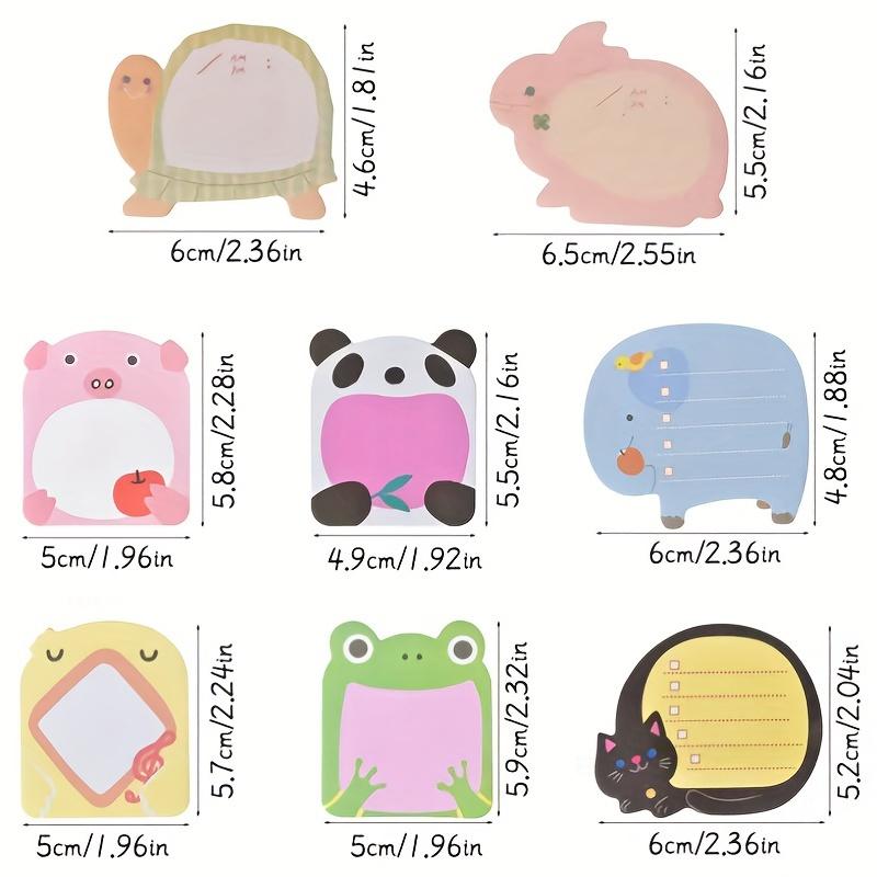 1PACK/8 Sticky Notes, Animal Sticky Notes, Removable Self-adhesive Sticky Notes, Novelty Cartoon Sticky Note Pad Set, School and Home