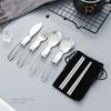 Flatware Lunch Utensils Kitchen Tool Folding Fork Serving Spoon Folding Cutlery Set Tableware