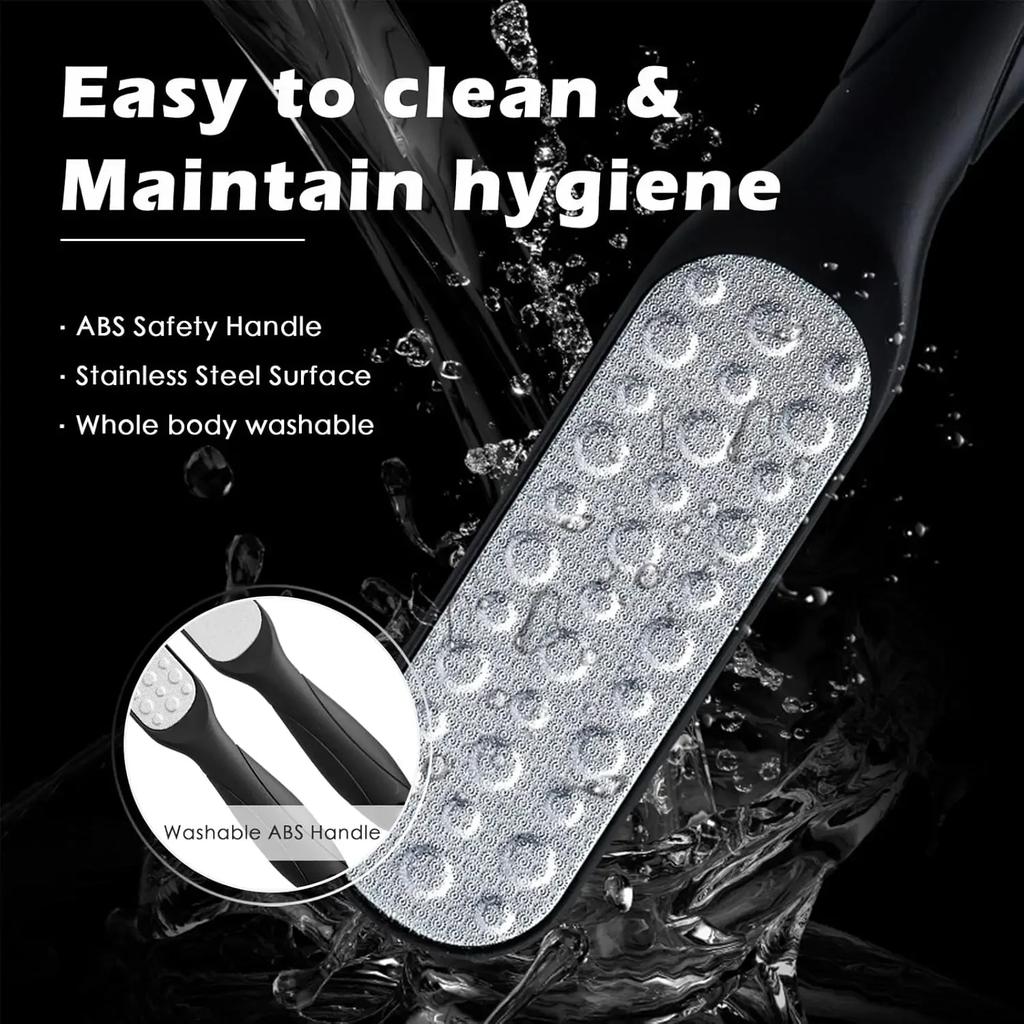 1pc Stainless Steel Foot File Double-Sided Foot Rasp Callus Remover Professional Pedicure Tools Foot Scrubber Dead Skin Remover