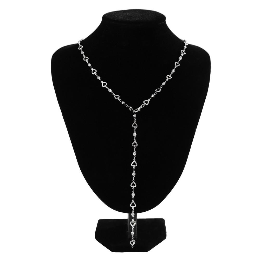 Jewelry Crystal Pendant Necklace Long Choker Necklace Fashion Metal Chain  Women