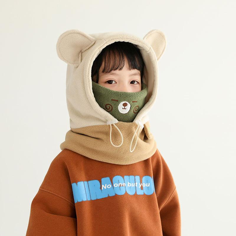 

Зимняя супер милая милая детская шапка шарф интегрированная шапка плюшевая теплая детская шапка с ушками для мальчиков и девочек One Size