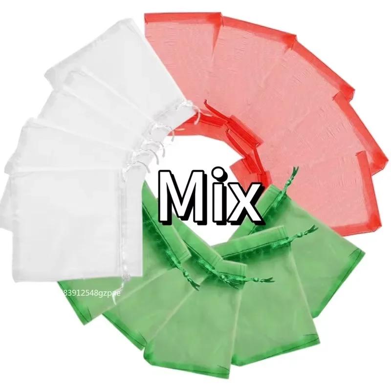 20-100 STÜCKE Organza Geschenktüte Für Schmuck Weiß Kordelzugbeutel Für Hochzeit Weihnachten Süßigkeiten Geschenktüten Schmuckverpackungsbeutel