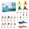 2025 Fishing Lure Advent Calendar 24-Day Countdown Box with Surprise Baits Holiday Countdown Decor Christmas Gift for Men Boys Anglers