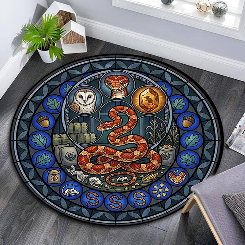 Prehistoric Glass Round Area Rug Under Office Chairs Bedroom Living Room Home Decor