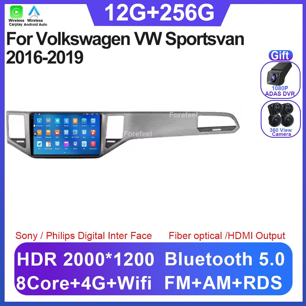 Unitate Auto Android 14 Pentru Volkswagen VW Sportsvan 2016-2019 Radio Player Multimedia 5G WIFI Navigație GPS NU 2Din Carplay