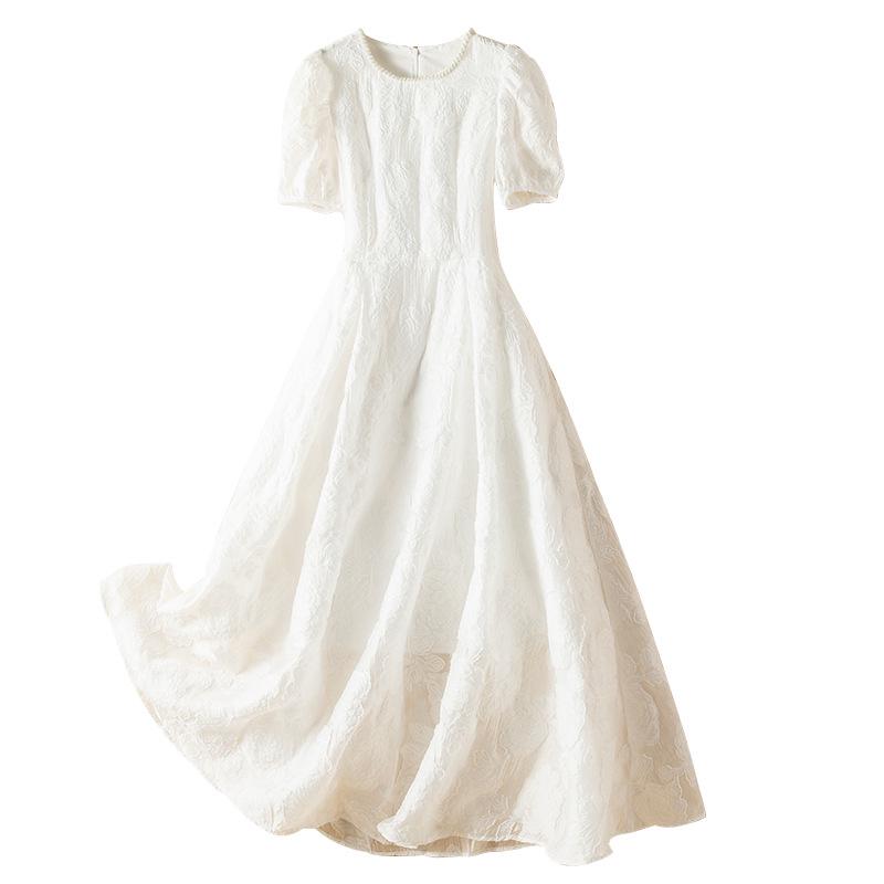 

Платье принцессы из жаккарда с бисером больших размеров - лето 2021 года, белая длинная юбка для женщин XXL