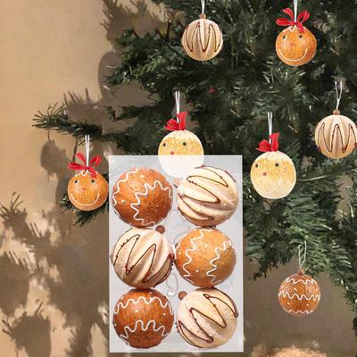 6 Pieces Christmas Ball Ornaments Xmas Tree Decor Decorative Charm Pendants for Thanksgiving