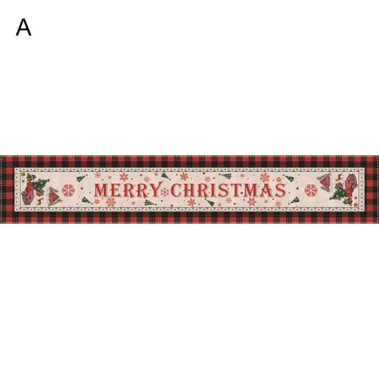 Table Runner Eye-catching Washable Table Durable Soft Plaid Christmas Snowflake Pattern Cloth for Kitchen