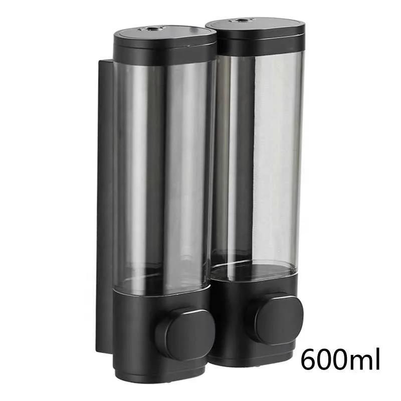 Hotel Shampoo Dispenser Modern Style Double Easy Squeeze Manual Liquid Shower Soap Dispenser Wall Mount чёрный