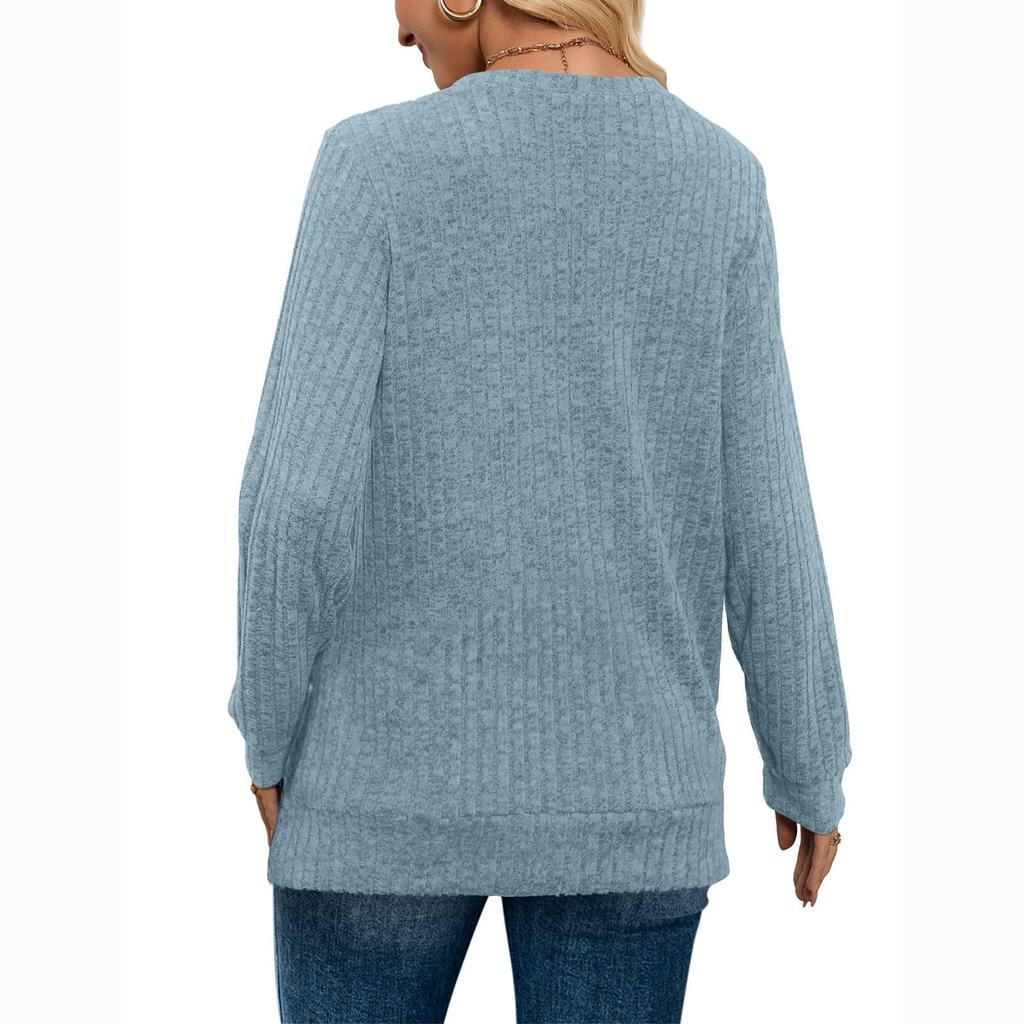Dames Sweatshirts V-hals Lange Mouw Shirts Losse Casual Herfstmode Truien