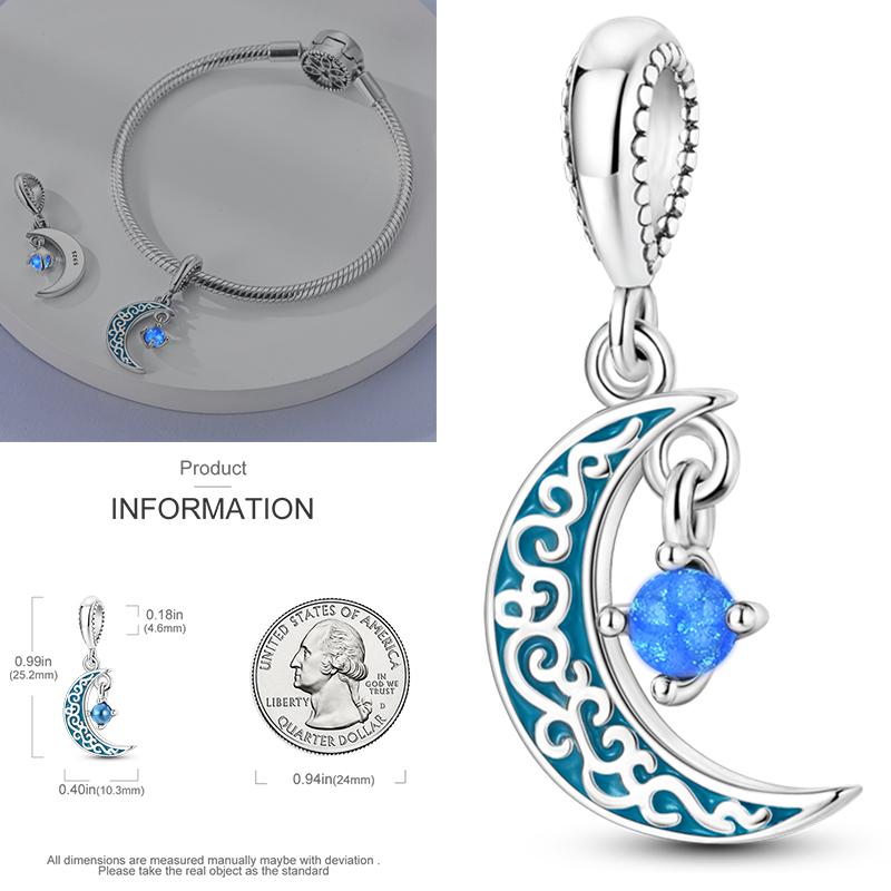 Charms Bead Copper Starlit Sky Moon Sun Earth Universe Charm Fit Bangle Bracelet Necklace Diy Jewelry