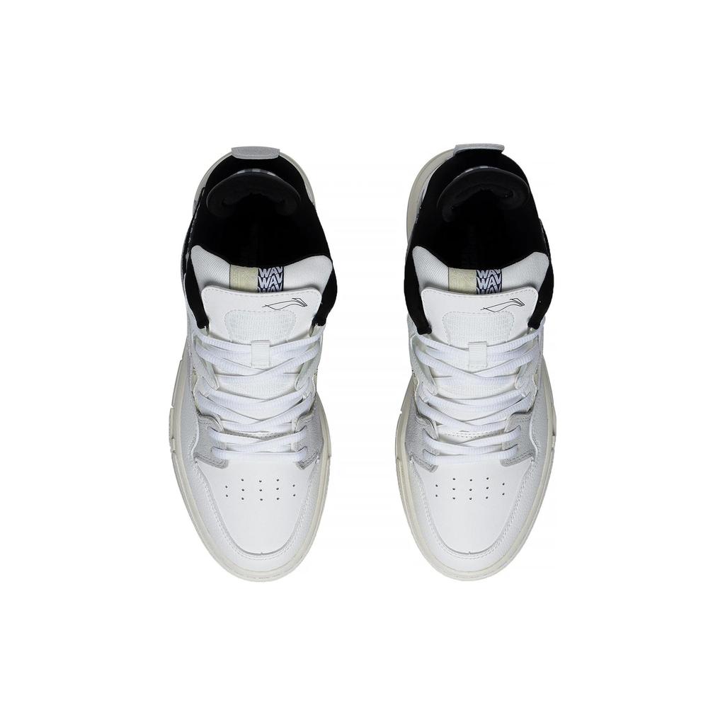 New LiNing Wave Pro Anti Slip Wear Resistant Low Top Skateboard Shoes Women's White Gray Black AECT010-3