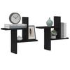 Wall Shelves 2 Pcs Black Oak Effect 38 X 12 X 38 Cm Engineered Wood