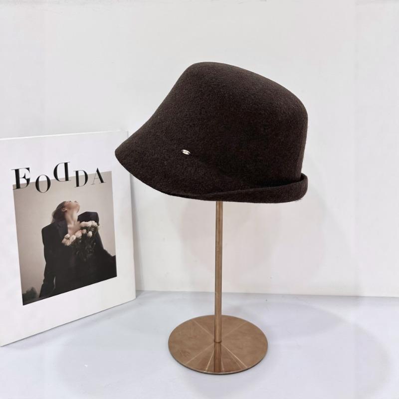 25 Early autumn new 100 pure wool crimped fisherman's hat children's basin hat big head circumference top hat