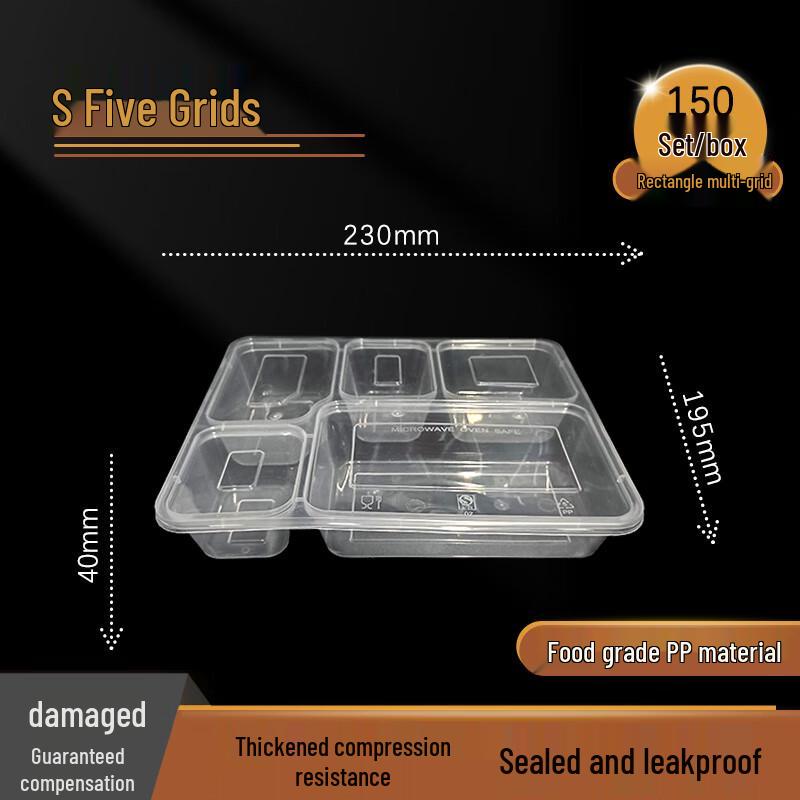 

Jiwanggu 5-Compartment Disposable Microwavable Food Containers