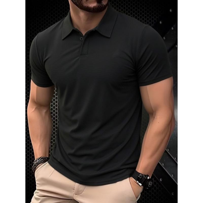 Men Solid Color Short Sleeve Polo Shirt (Multi-Color Options)