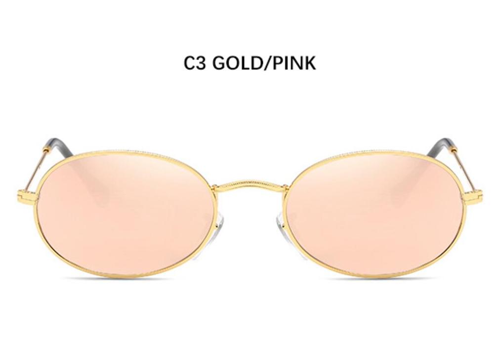 Sunglasses Eyewear Woman Small Ladies High End Mirror Oval Sun Jet Alloy UV400 Black Shades Premium Silver Glasses Women's