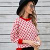2025 Autumn New Sweater Round Neck Pullover Plus Size Small Peach Heart Sweater Women