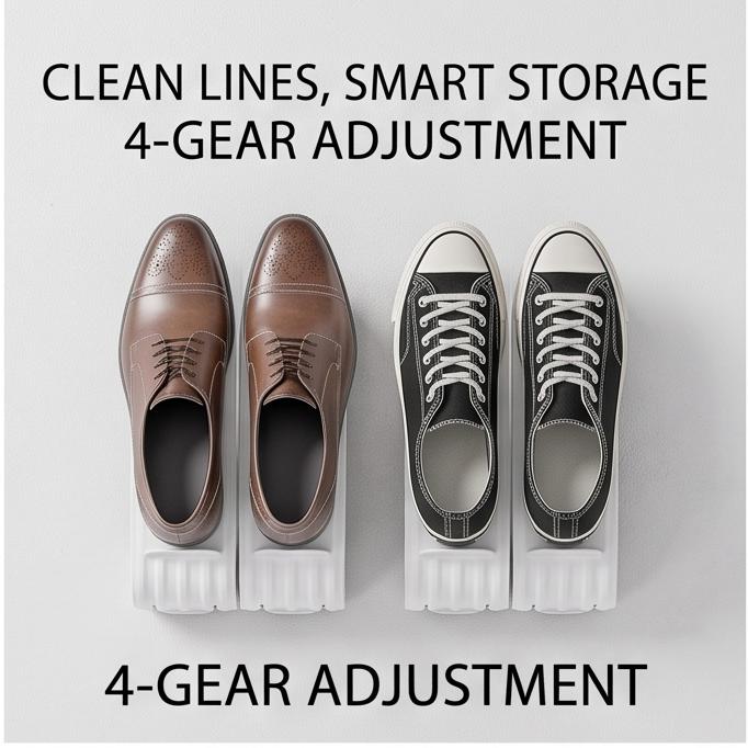 Adjustable Shoe Rack Organizer, Double Layer Thickened Shoe Storage Holder for Home Dorm Closet, 2/10 Packs