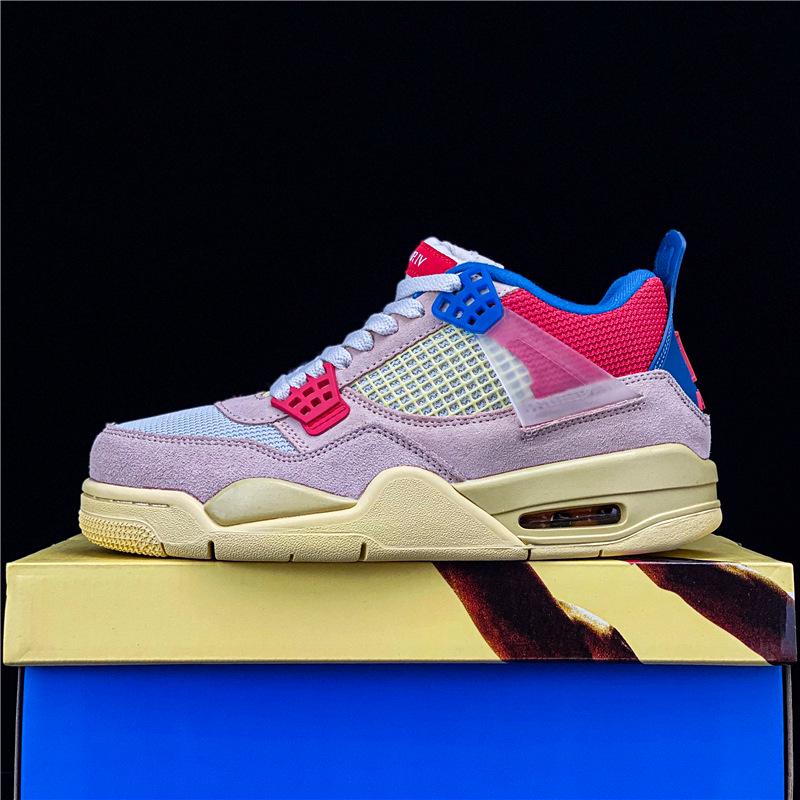 AJ4 Men's & Women's White Cement, Hot Lava, and University Blue Basketball Shoes