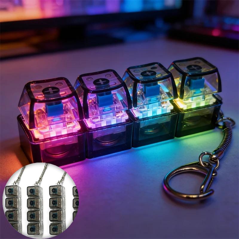 @Hot Selling Original Multi-Style Light Up Keycap Keychain Stress Relief Click Fidget Toy Portable Desk Accessory For All People