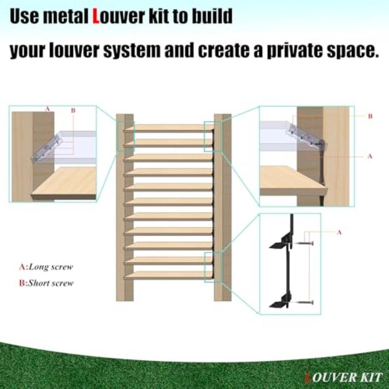 Deck-Sonnenschutzsystem Halterungen Lamellen-Hardware-System für Jalousien und Rollläden Strapazierfähiger Stahl Pulverbeschichtet Lamellen-Pergola