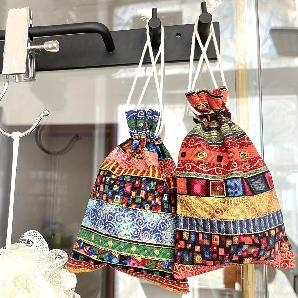 20pcs Egyptian Ethnic Style Jewelry Pouch | Small Drawstring Cloth Sachet Gift Bags for Coin, Party Favor, Retail Supply,Wedding