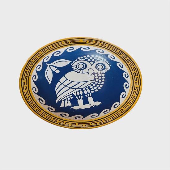 

Средневековый Афинский Сова Греческий Гоплит Щит Щит Викинга 60,96 см Рустикальный Домашний Декор Подарки Синий