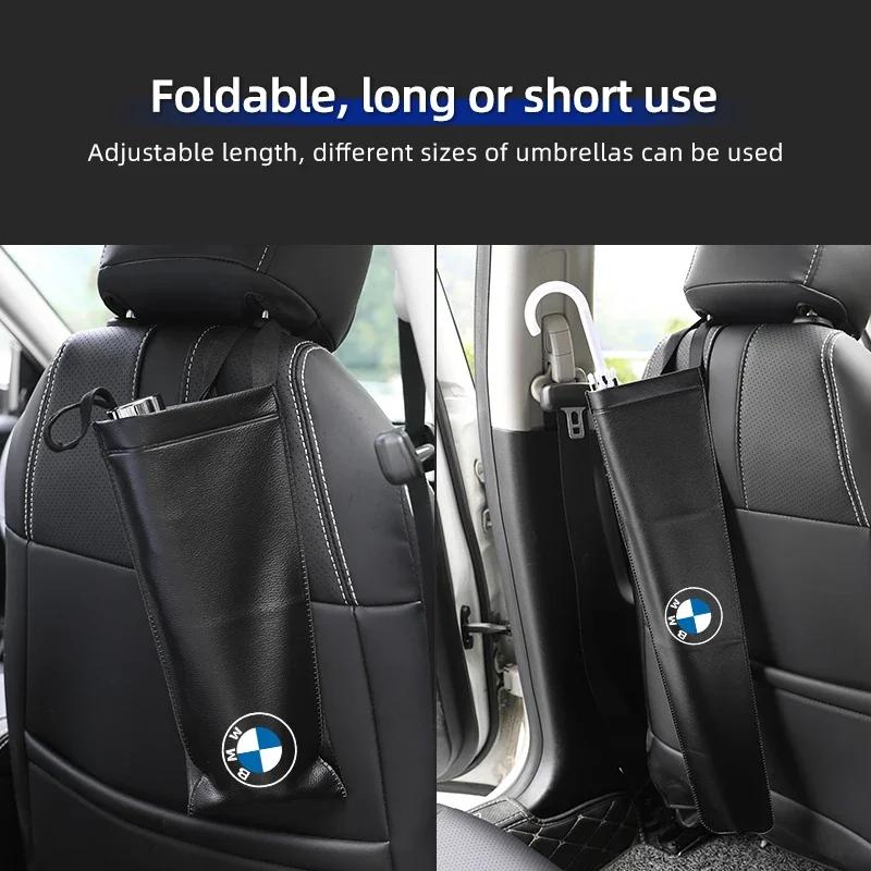 Autoaufkleber 2025 Heißes Auto Wasserdichte Regenschirm-Aufbewahrungstasche PU-Lederabdeckung Regenschirm-Organizer-Halter Für BMW E46 E90 E60 F30 F10