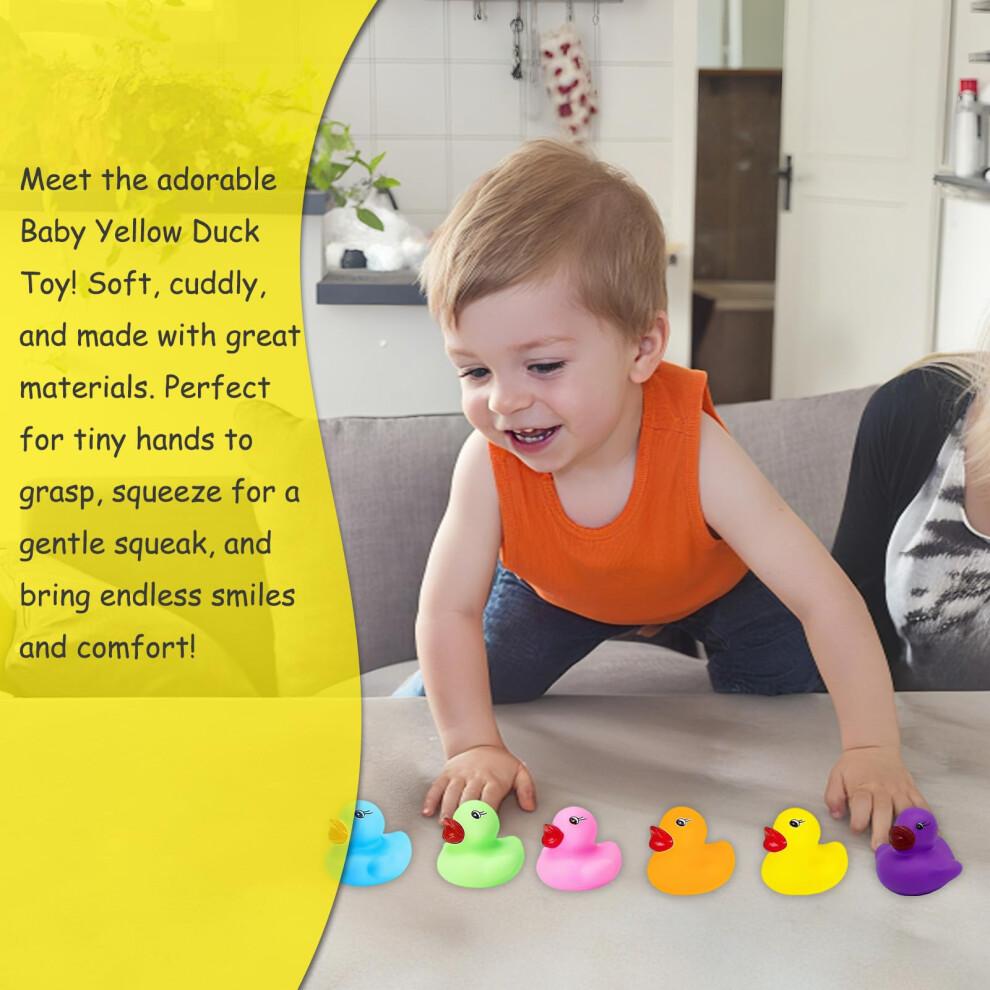 36 Pcs Mini Rubber Ducks, Rubber Ducks Multipack Yellow Orange Pink Blue Green Purple, Squeaking Floating Bath Toys for Kids, Great for Bath Time Par