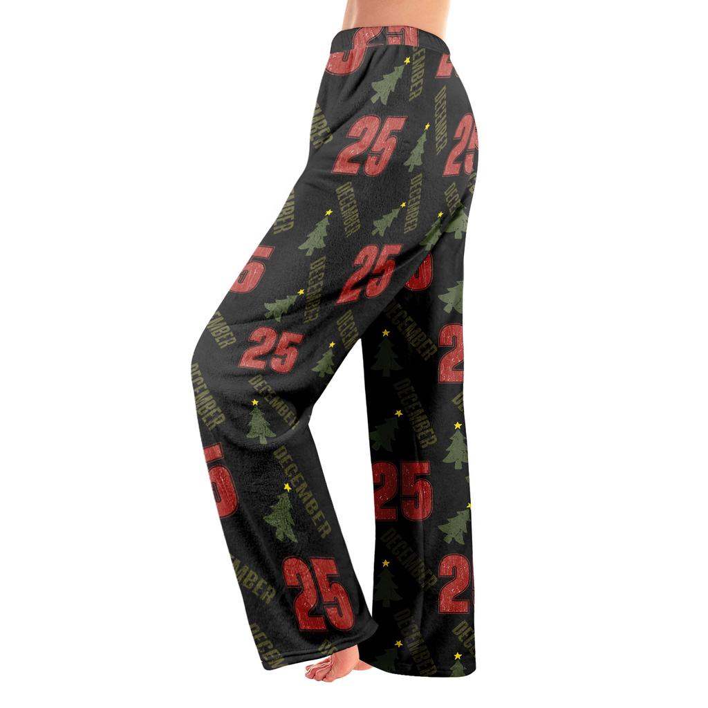 Pajama Pants Sleepwear Casual Drawstring Elastic Waist Pants Comfy Straight Yoga Loose Trousers