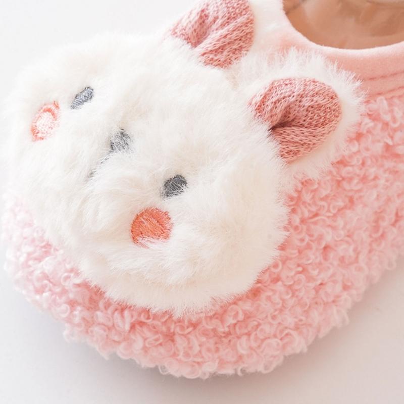 1 Pair Baby Anti Skid Walking Shoes Indoor Toddlers Shoes Non-slip Warm Floor Socks Prewalker for Autumn and Winter