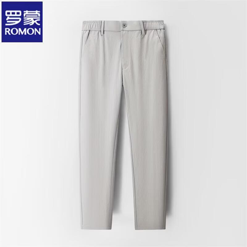 ROMON Men s Elastic Waist Casual Straight Long Pants 3XL