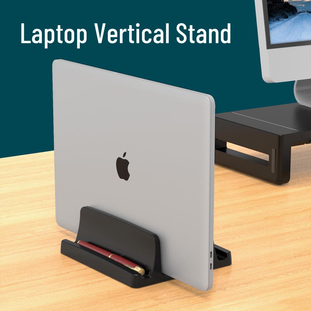 Vertical Dual-Slot Storage Stand for Laptops, Tablets & Phones