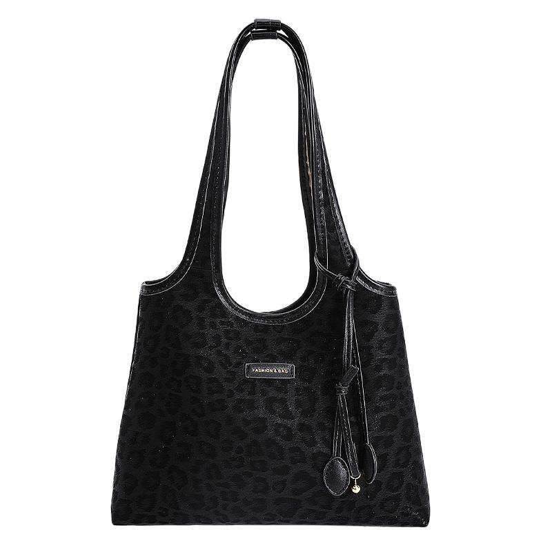 Leopard print bag women's 2025 new trendy autumn and winter fashion popular single shoulder underarm tote bag casual versatile commuting