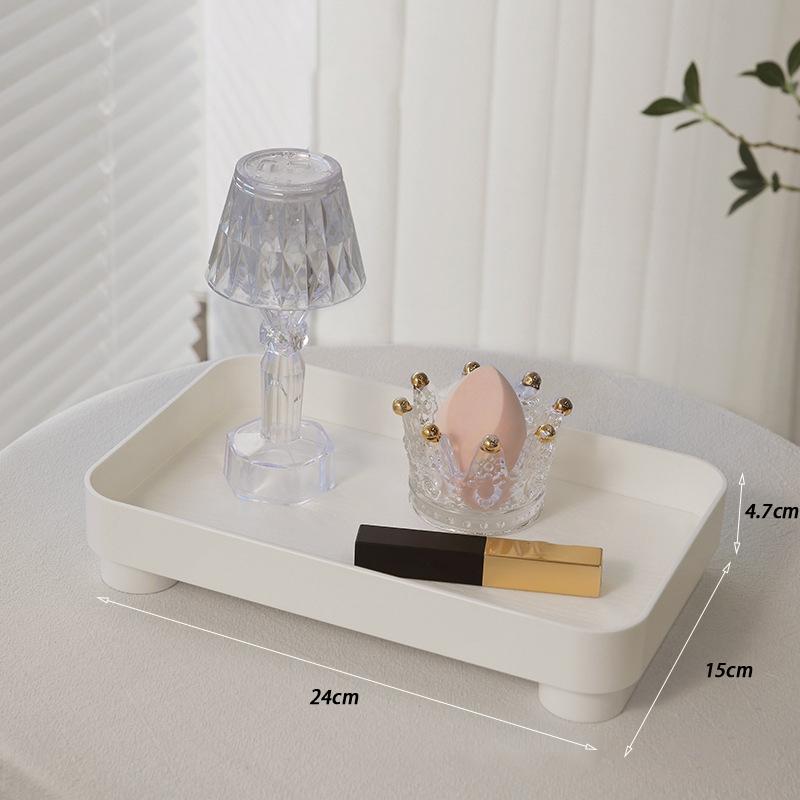 Square Tray Wooden Skincare Product Display Key Desktop Organizer