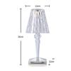 Portable Modern Acrylic Diamond Table Lamp with Crystal -Wireless Night Light for Bedroom Decor and Desk Use Including Lampshade